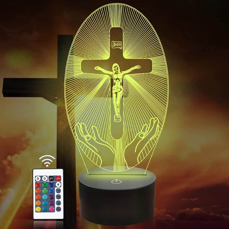 3D Effect Lamp With Jesus Engraved