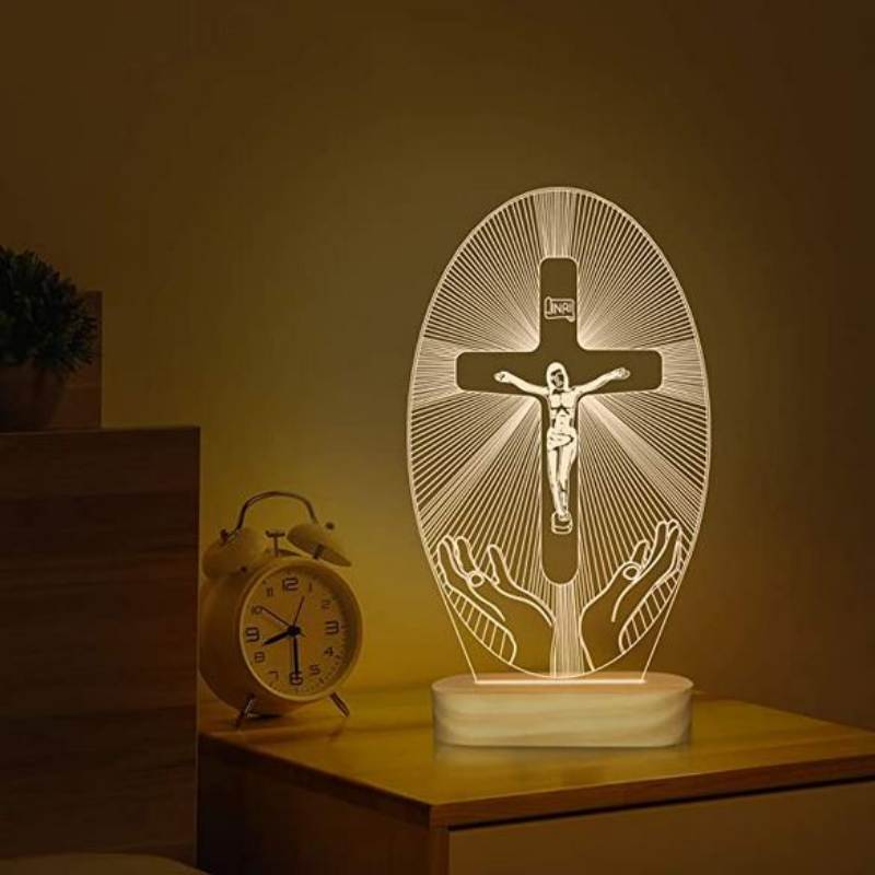 3D Effect Lamp With Jesus Engraved