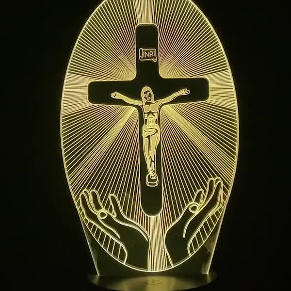 3D Effect Lamp With Jesus Engraved