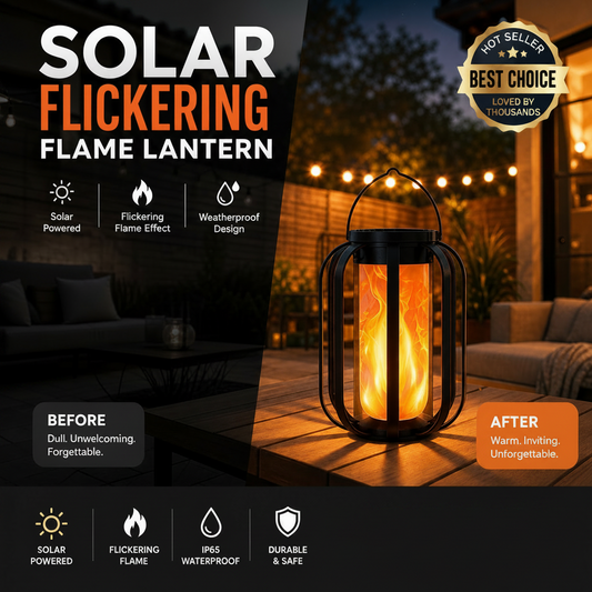 🔥🏮Must-have item for warm ambient vibes!✨️Solar Flickering Flame Lantern