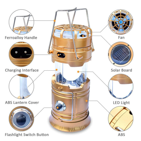 🔥Portable Solar Camping Light With Fan