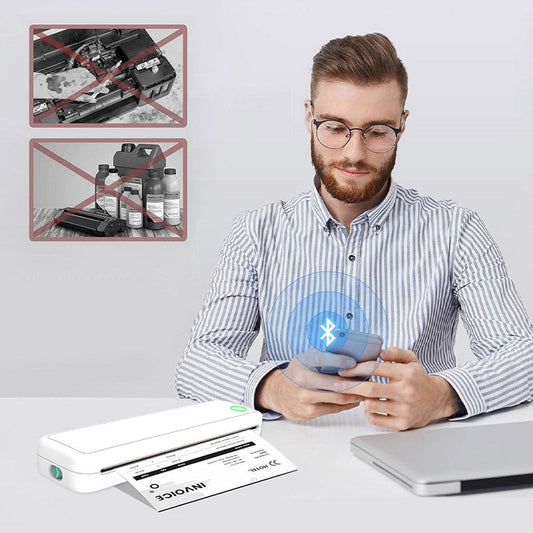 A4 Mini Thermal Wireless Printer with Paper