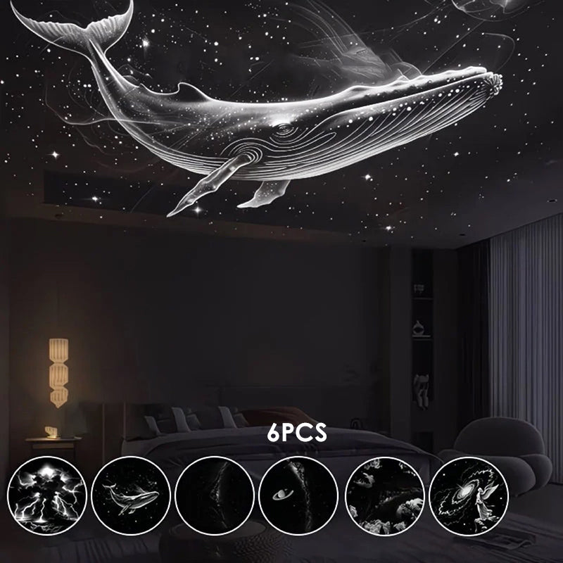 🔭Starry Sky Projector – 2-in-1 Galaxy Light & Warm Night Lamp – USB Powered & Interchangeable Films 🌌