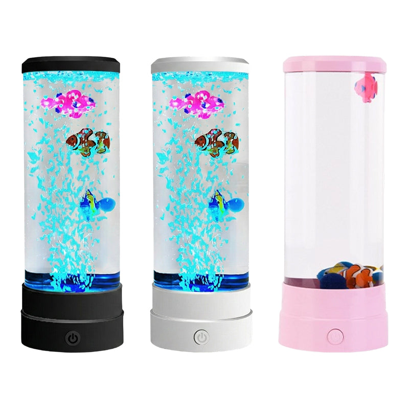🐟💧 LED Fish Aquarium Bubble Lamp – 7-Color LED & Remote Control – USB/Battery Powered & Zen Ambience 🏠