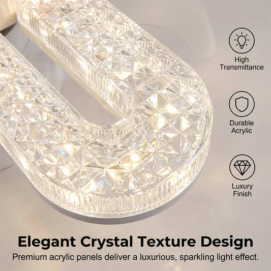 Crystal-Effect LED 5-Blade LED Fan Light