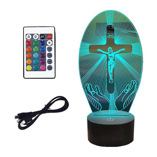 3D Effect Lamp With Jesus Engraved