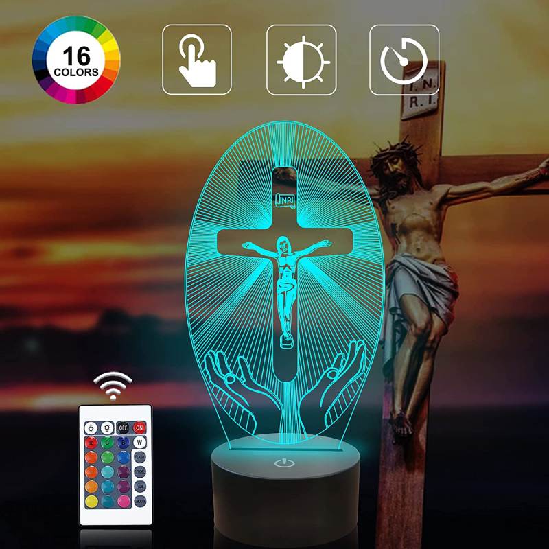 3D Effect Lamp With Jesus Engraved
