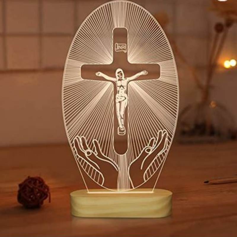 3D Effect Lamp With Jesus Engraved
