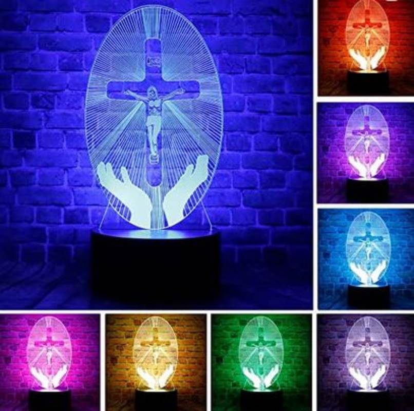 3D Effect Lamp With Jesus Engraved