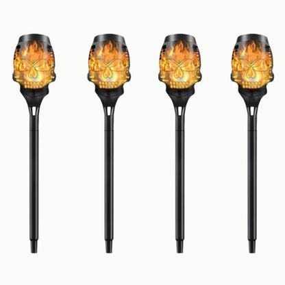 🔥Halloween Hot Sale💀Spooky Skulls Solar Torch Flame Lights👿