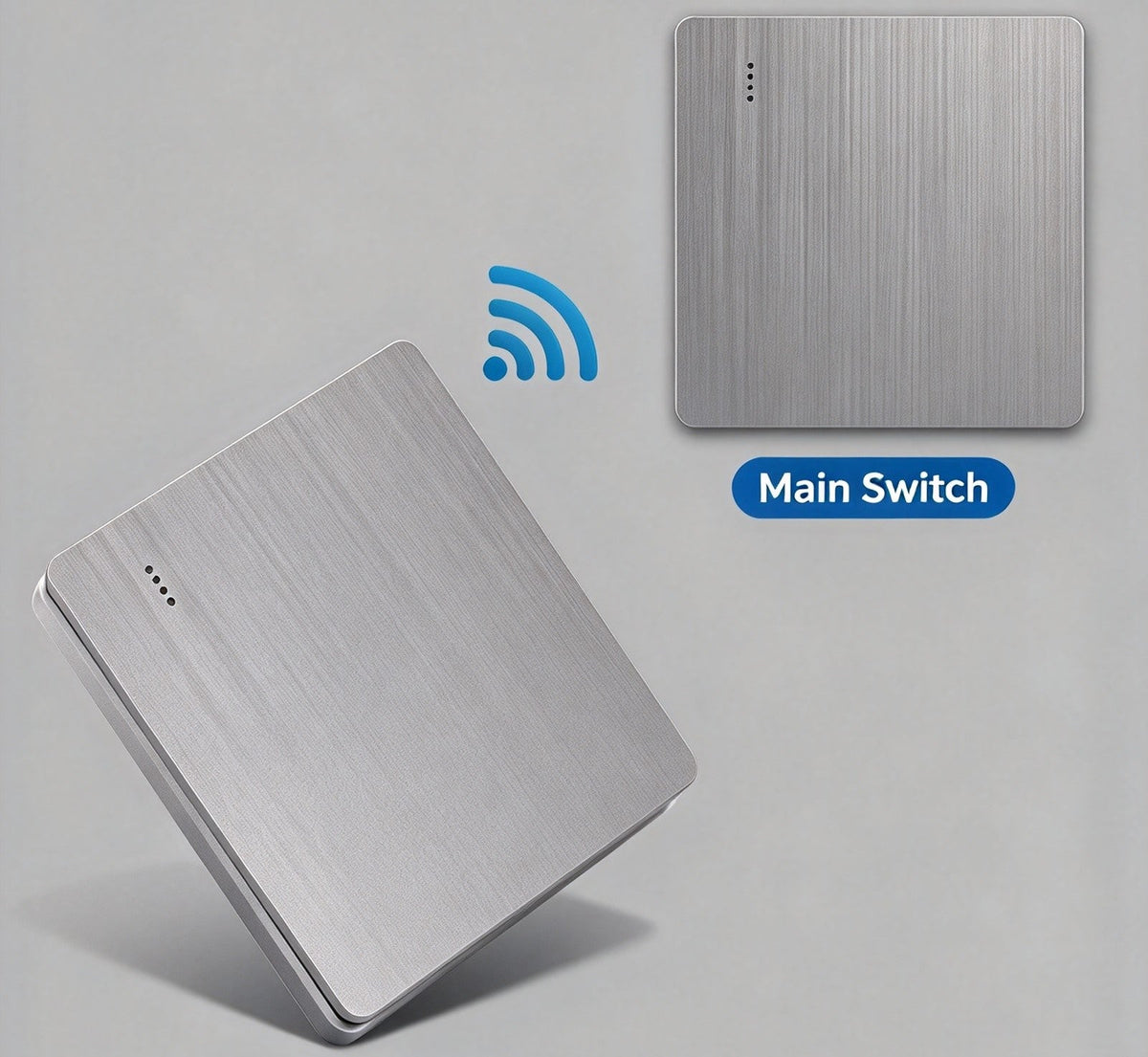 No-Wiring Wireless Light Switch Kit | Self-Adhesive Wall Switch with Receiver, No Drilling for Rental Homes, Bedside & Hallways