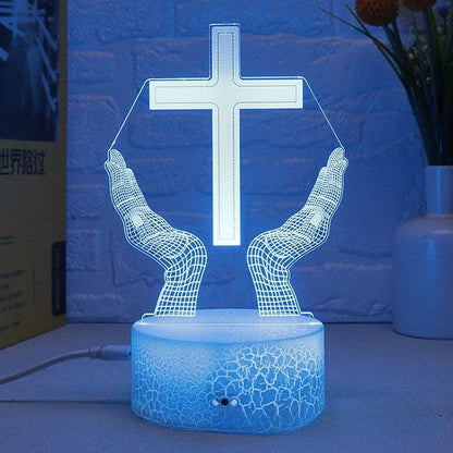 3D Effect Lamp With Jesus Engraved