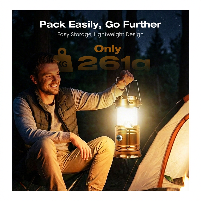 Solar Powered Retractable Camping Light