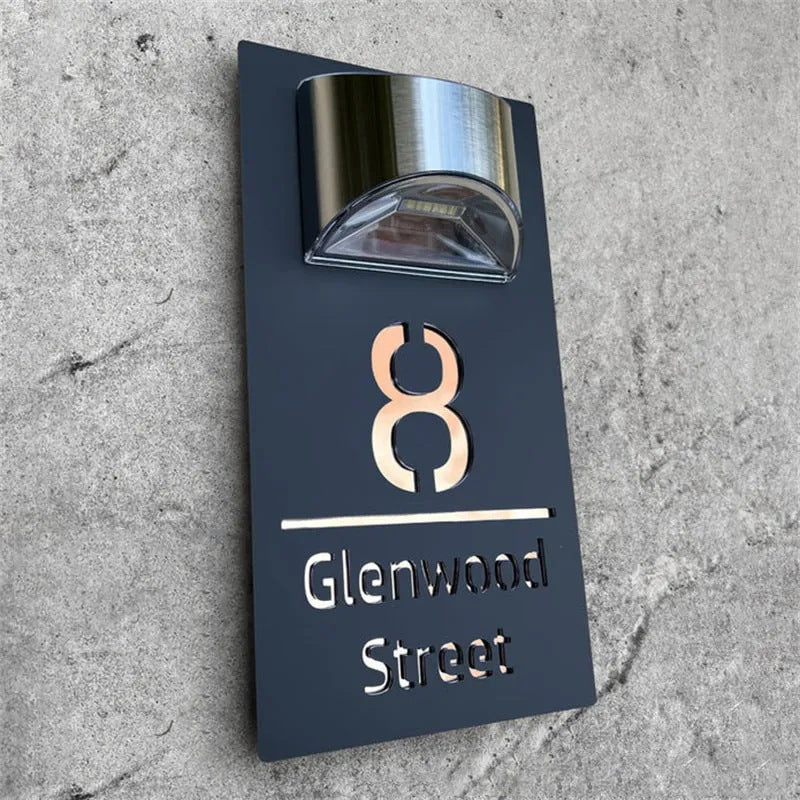 Solar-Powered Address Number Sign