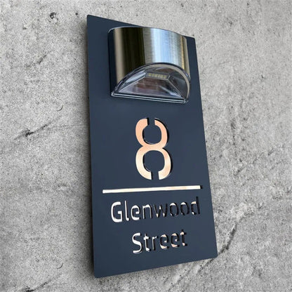 Solar-Powered Address Number Sign