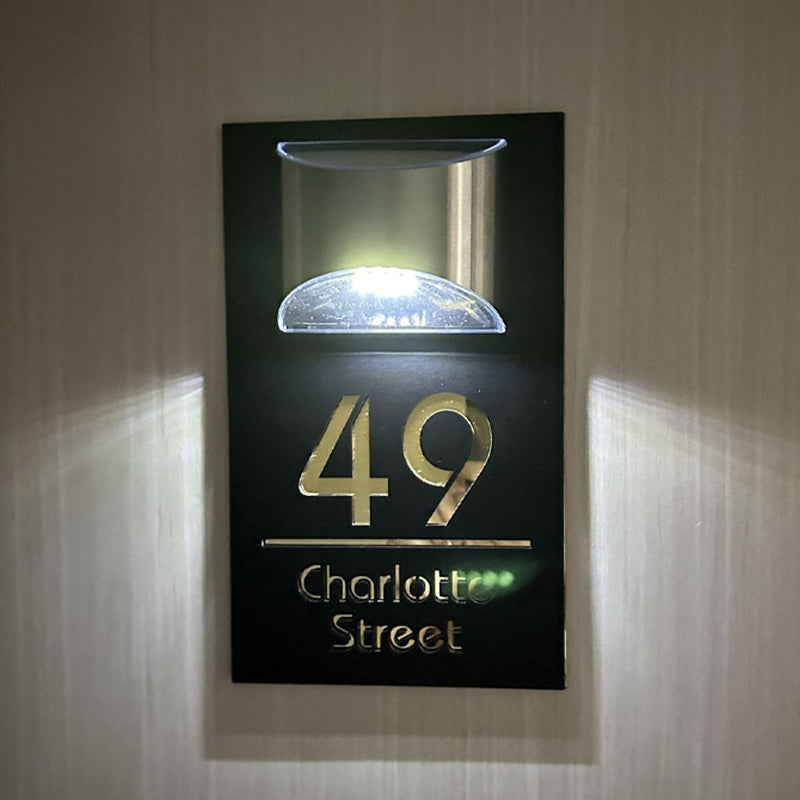 Solar-Powered Address Number Sign