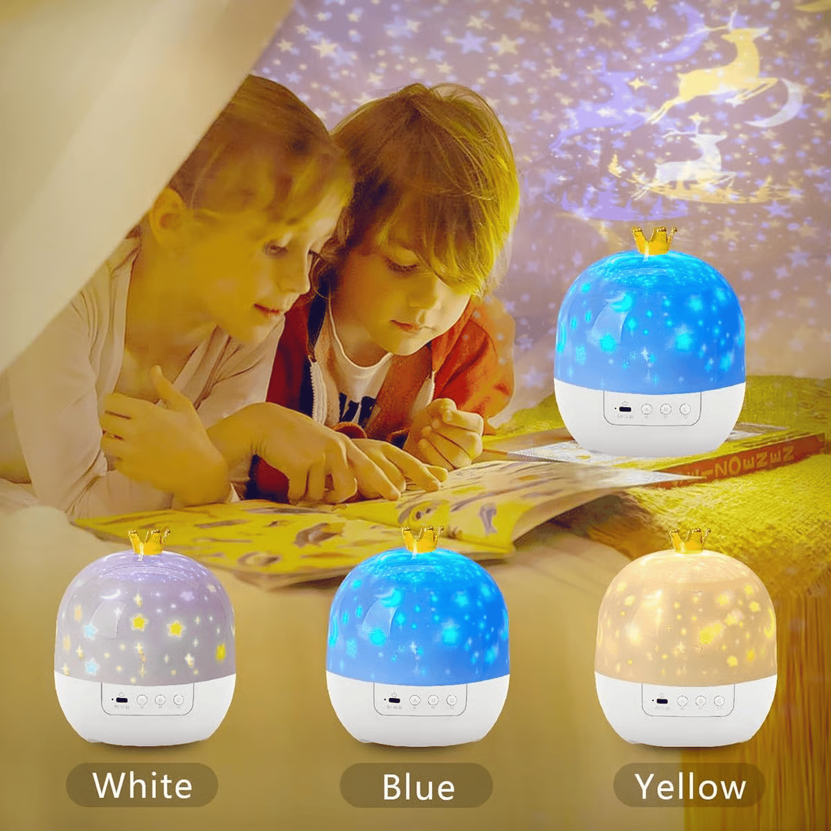 🎃👻 Children's Night Light Projector With 15 Films 🔋Type-C charging
