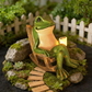 Solar Frog Rocking Chair Ornament