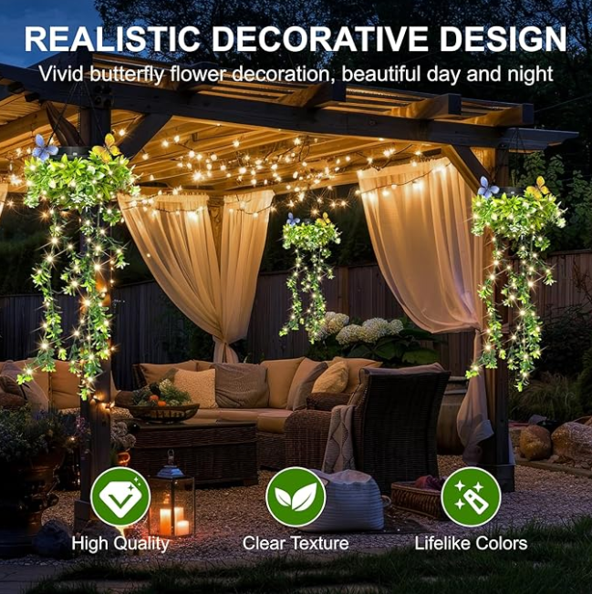 💎SOLAR-POWERED HANGING MILAN GRASS LIGHT! 💎 Lifelike Foliage, Auto On/Off & IP65 Waterproof ✨