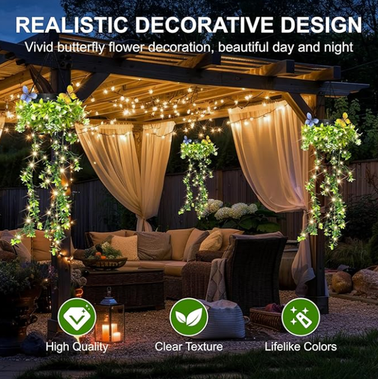 💎SOLAR-POWERED HANGING MILAN GRASS LIGHT! 💎 Lifelike Foliage, Auto On/Off & IP65 Waterproof ✨