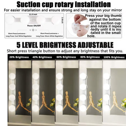Portable LED Makeup Light with Suction Cup