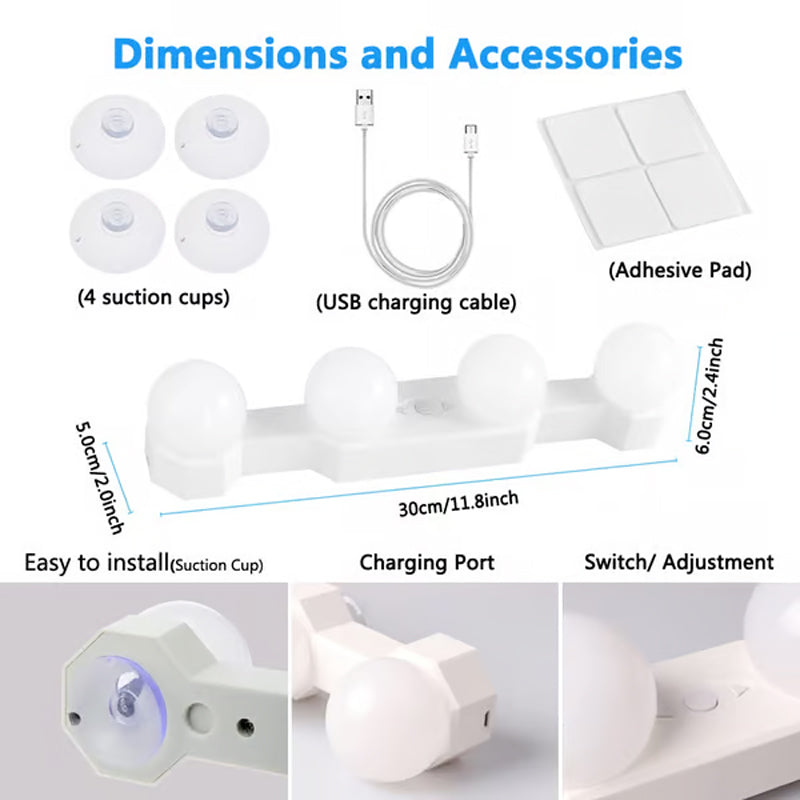 Portable LED Makeup Light with Suction Cup