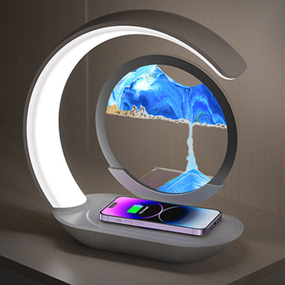 Moving Sand Art Lamp with Wireless Charging Panel