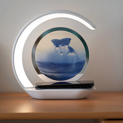 Moving Sand Art Lamp with Wireless Charging Panel
