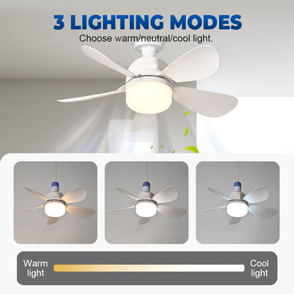 2-in-1 Remote-Controlled Ceiling Fan with LED Light