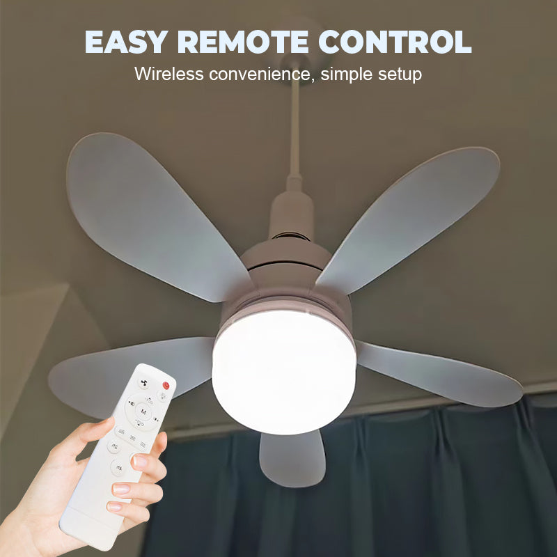 2-in-1 Remote-Controlled Ceiling Fan with LED Light