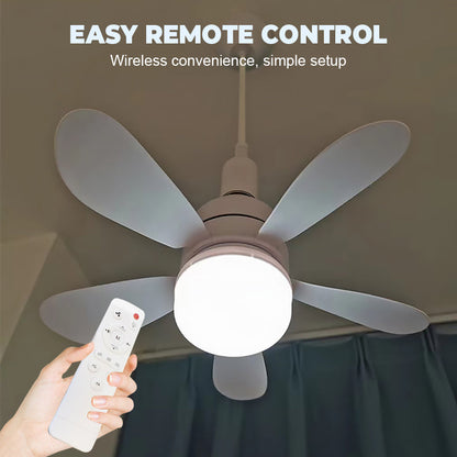 2-in-1 Remote-Controlled Ceiling Fan with LED Light