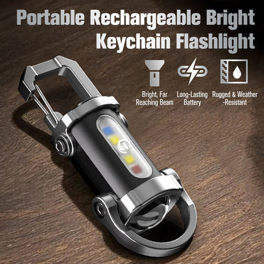 🔦💡 Keychain Flashlight – LED+COB dual light, 7 modes for every need. Ultra-light 29g – clip it on your keys or jacket. Never be caught in the dark again – safe walks, every time! 🚶✅