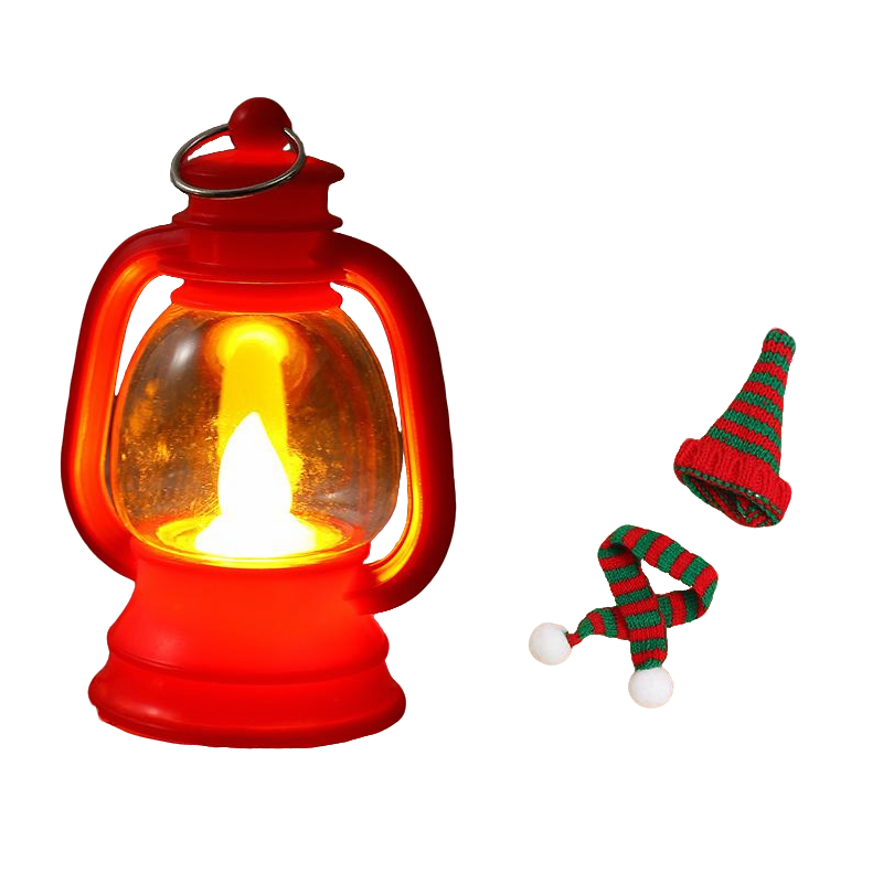 Mini Snowman Lantern with Hats and Scarves