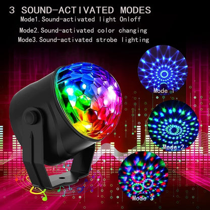 🎄 Colorful Rotating Magic Disco Ball Light