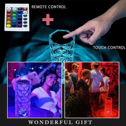 Touching Control Rose Crystal Lamp