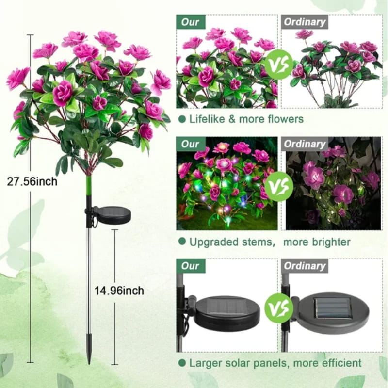 Simulation Azalea Flower Ground Stake Solar Light