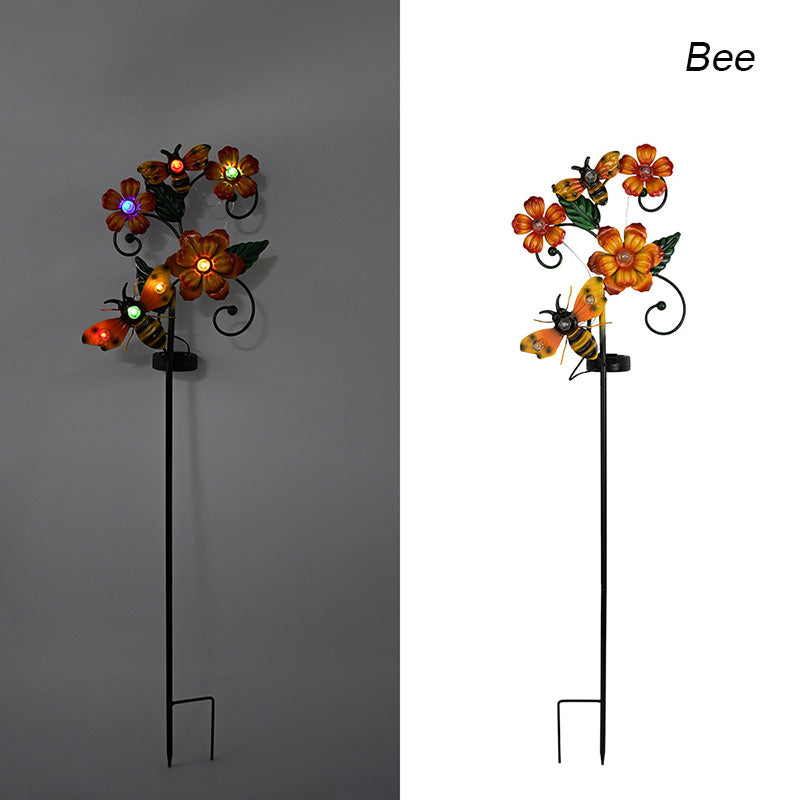 Colorful Butterfly & Flower Outdoor Solar Garden Light