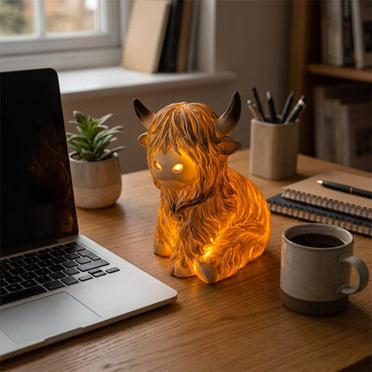 🐮 The Cozy Highland Glow: Highland Cattle Lamp
