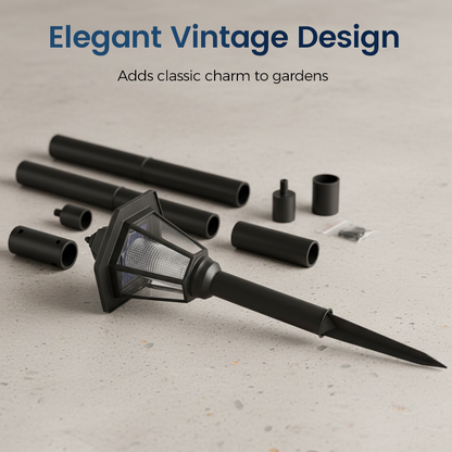 Vintage Solar-Powered Hexagonal Garden Lights