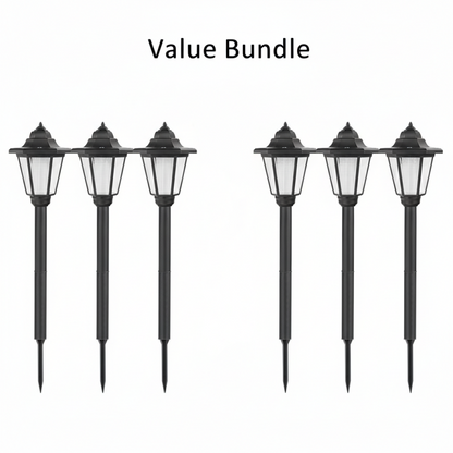 Vintage Solar-Powered Hexagonal Garden Lights