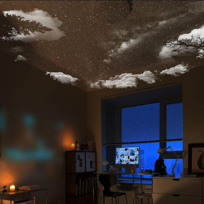 🔭Starry Sky Projector – 2-in-1 Galaxy Light & Warm Night Lamp – USB Powered & Interchangeable Films 🌌