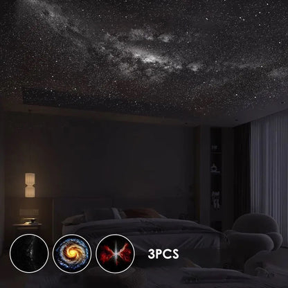 🔭Starry Sky Projector – 2-in-1 Galaxy Light & Warm Night Lamp – USB Powered & Interchangeable Films 🌌