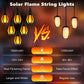 New IP65 Solar LED String Lights, flame-style, waterproof, for outdoor use, with sensor, for gardens, courtyards and camping, 360° beam angle