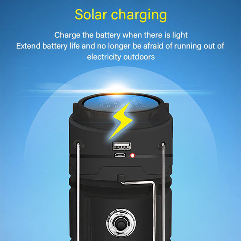 Solar Powered Retractable Camping Light