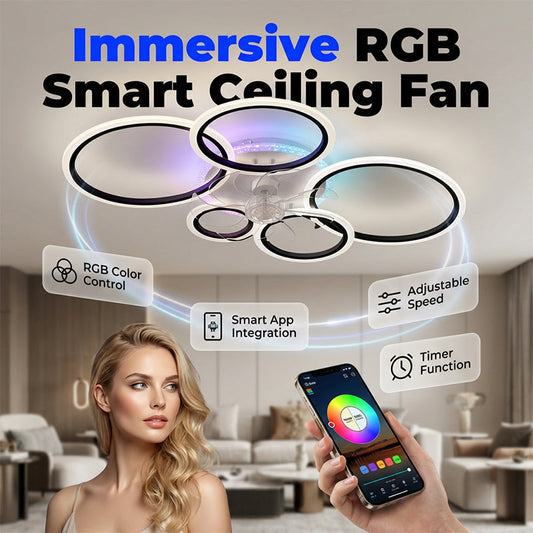 RGB Ceiling Fan with Lights & Remote