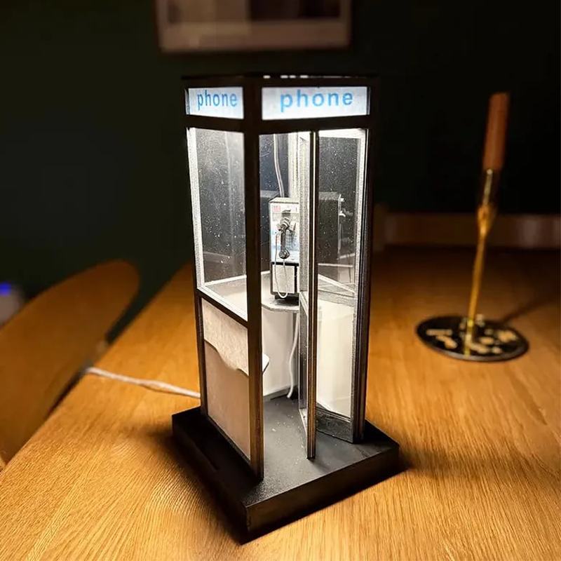 Retro Telephone Booth LED Night Lamp