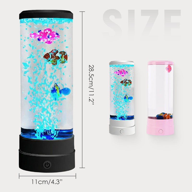🐟💧 LED Fish Aquarium Bubble Lamp – 7-Color LED & Remote Control – USB/Battery Powered & Zen Ambience 🏠