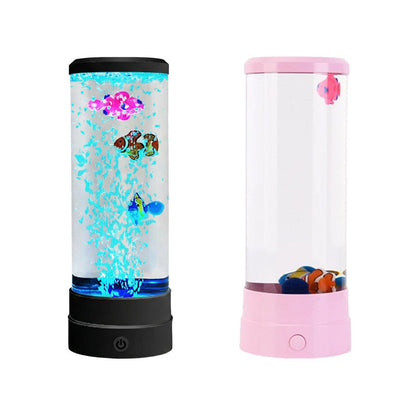 🐟💧 LED Fish Aquarium Bubble Lamp – 7-Color LED & Remote Control – USB/Battery Powered & Zen Ambience 🏠