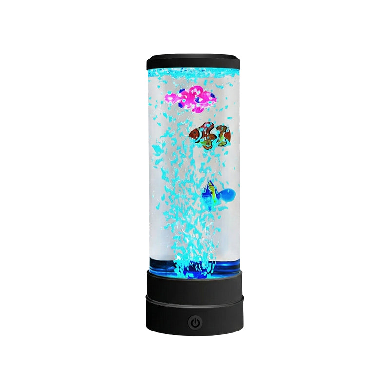 🐟💧 LED Fish Aquarium Bubble Lamp – 7-Color LED & Remote Control – USB/Battery Powered & Zen Ambience 🏠