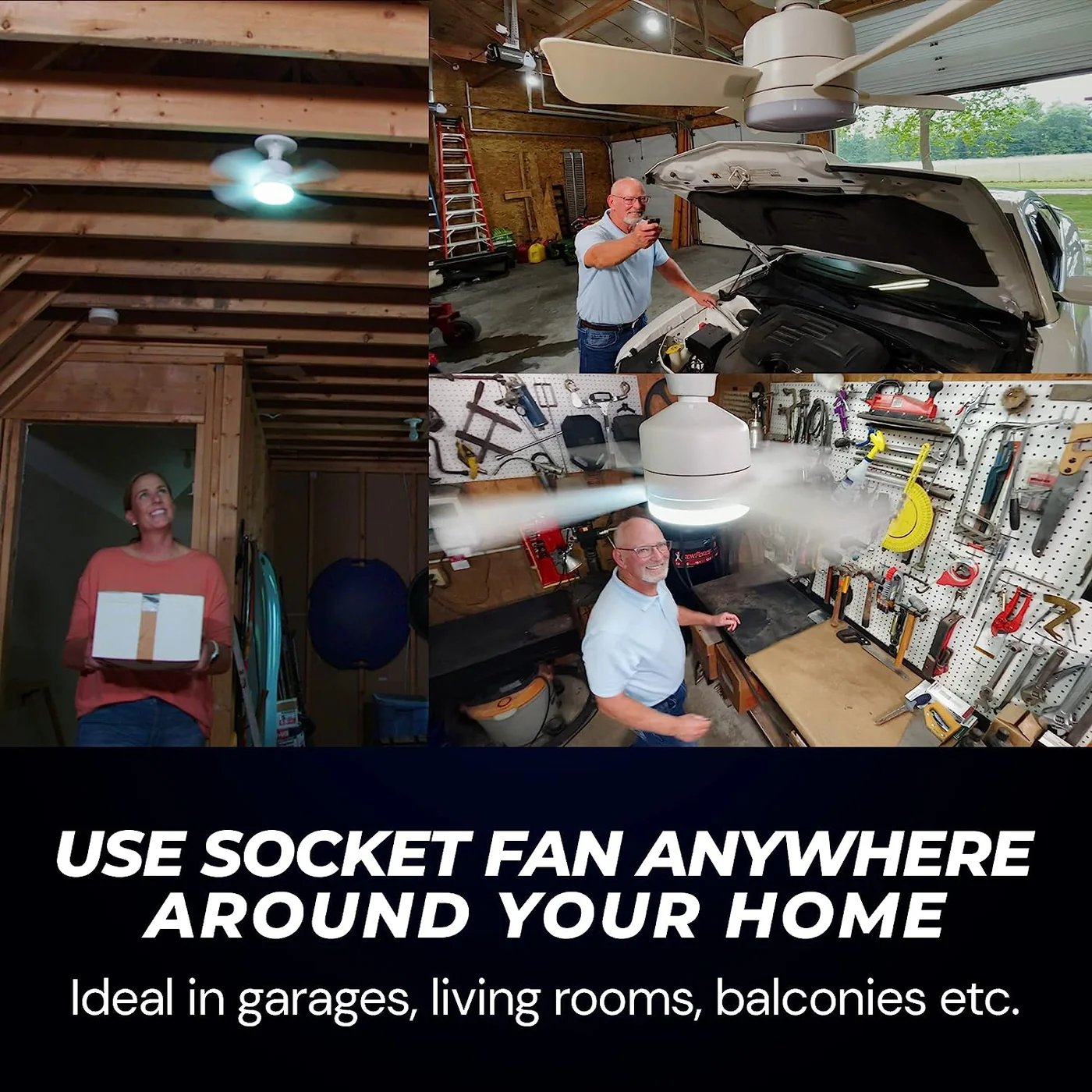 🔥2-IN-1 PORTABLE CEILING FAN & LIGHT with Remote Control